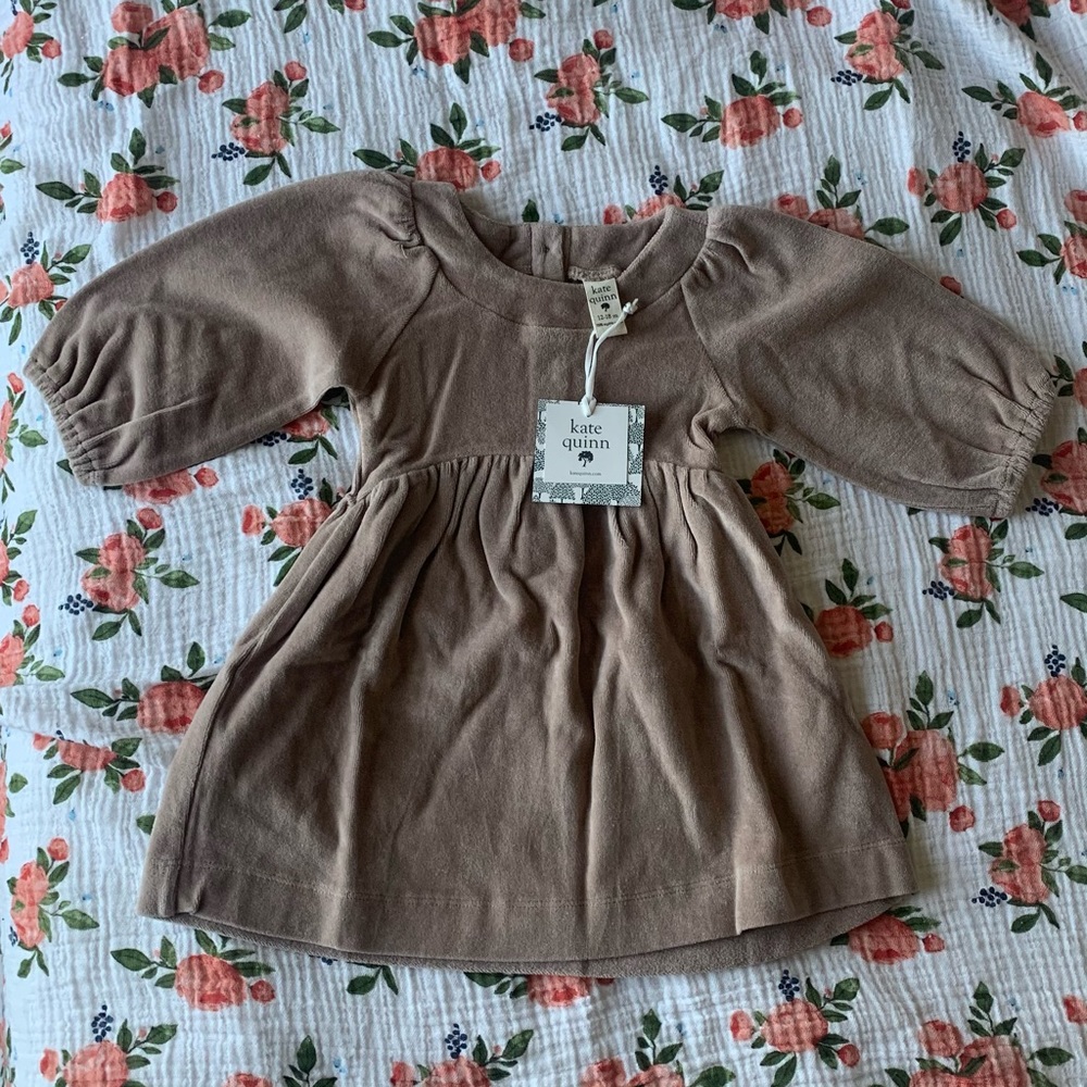 Kate Quinn velour gathered sleeve dress